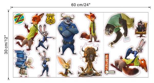 Samolepka na zeď "Zootopia 2" 30x90cm