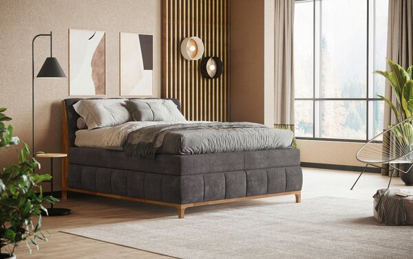 POSTEL BOXSPRING, 160/200 cm, tmavě šedá MID.YOU - Manželské postele, Online Only