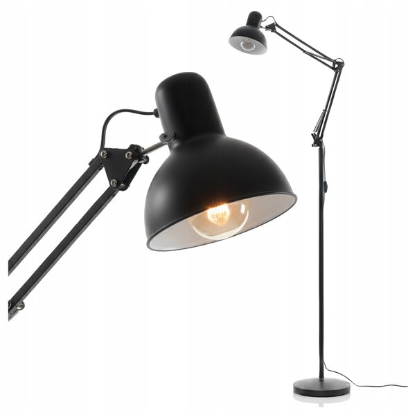 Černá stojací lampa E27 185 cm, nastavitelná