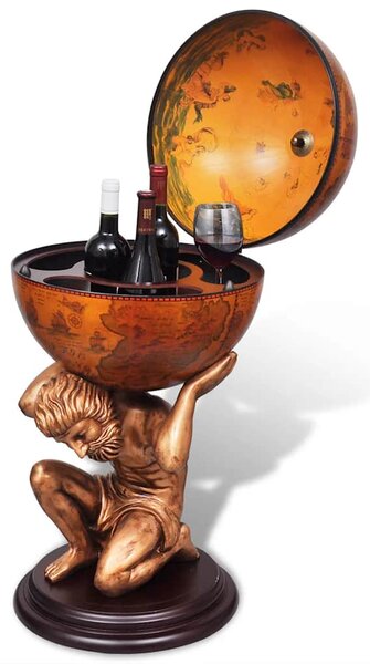 Glóbusový bar stojan na víno design Atlas 42 x 42 x 85 cm 241958