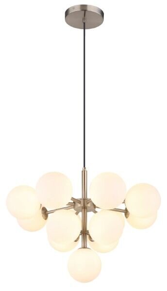GLOBO 56143-13N GRAPPY závěsné svítidlo D560mm 13xG9 matný nikl, bílá