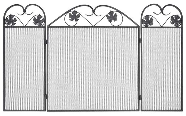 Krbová zástěna se 3 panely železo černá 242005
