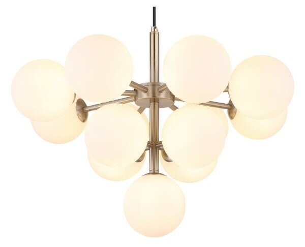GLOBO 56143-13N GRAPPY závěsné svítidlo D560mm 13xG9 matný nikl, bílá