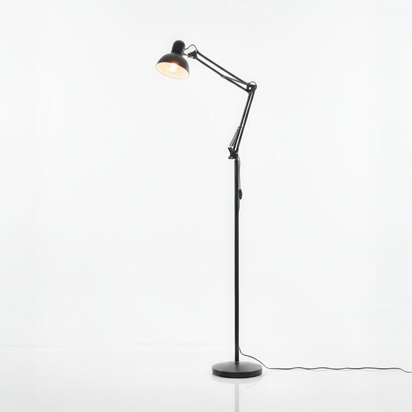Černá stojací lampa E27 185 cm, nastavitelná
