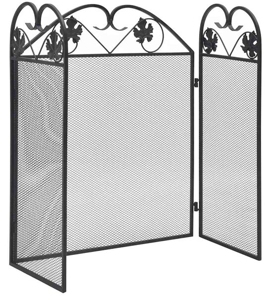 Krbová zástěna se 3 panely železo černá 242005