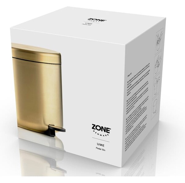 Nášlapný odpadkový koš z nerezové oceli v mosazné barvě 4 l Ume Brass – Zone