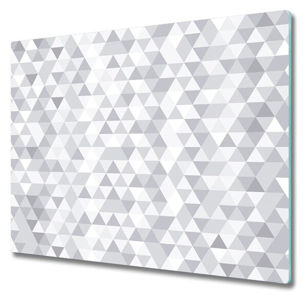 Skleněná krájecí deska Šedé trojúhelníky 60x52 cm