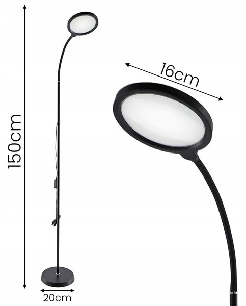 LED stojací lampa 10 W, 3 režimy barvy světla, 350 lm, teplá bílá