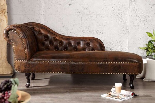 Leňoška Chesterfield Vintage hnědá