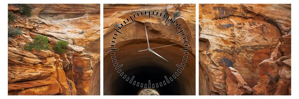 Obraz - tunel ve skále (s hodinami) (90x30 cm)