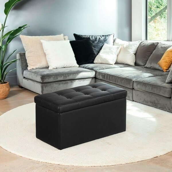 SEDACÍ BOX, kompozitní dřevo, kůže, 76/38/38 cm - Taburety, Online Only