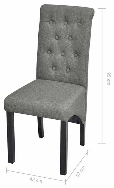 Jídelní židle 2 ks světle šedé textil 242222