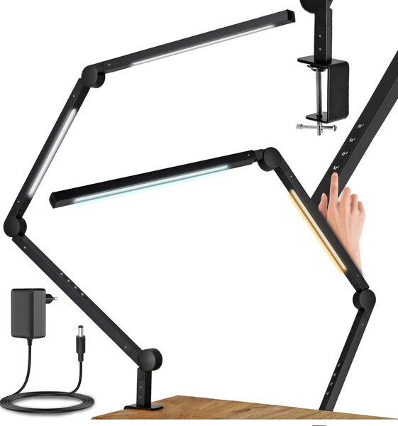 LED stolní lampa, s dotykovým ovládáním, nastavitelná, dvojitá, IP20