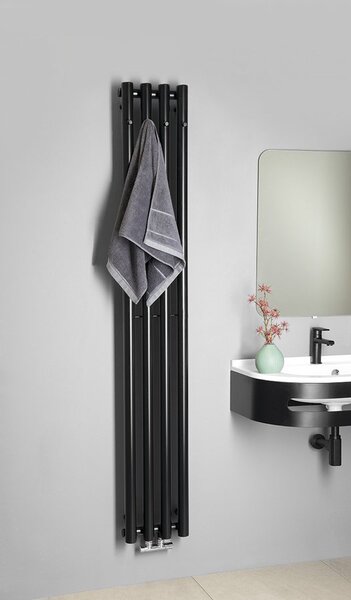 Sapho Sapho, PILON topné těleso 270x1800mm, se 4 háčky, černá mat, IZ122T