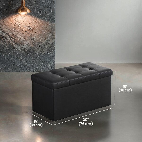SEDACÍ BOX, kompozitní dřevo, kůže, 76/38/38 cm - Taburety, Online Only