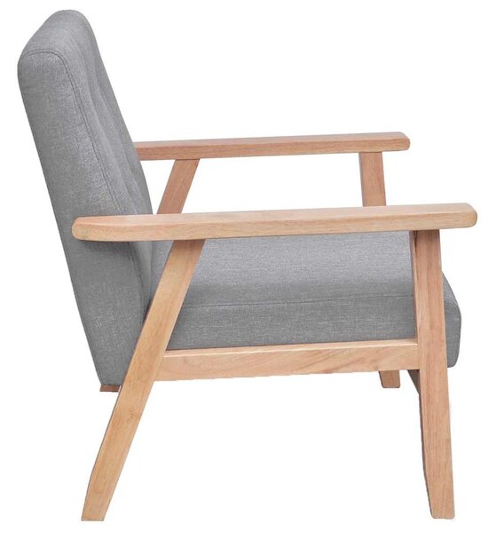 Křeslo světle šedé textil 242225