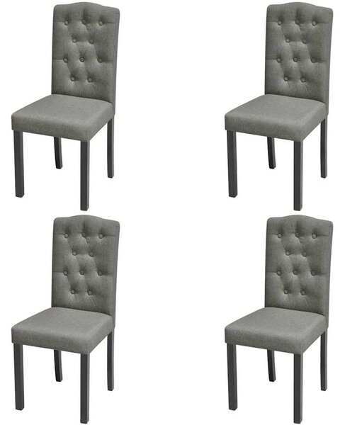 Jídelní židle 4 ks šedé textil 242224