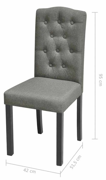 Jídelní židle 2 ks šedé textil 242223