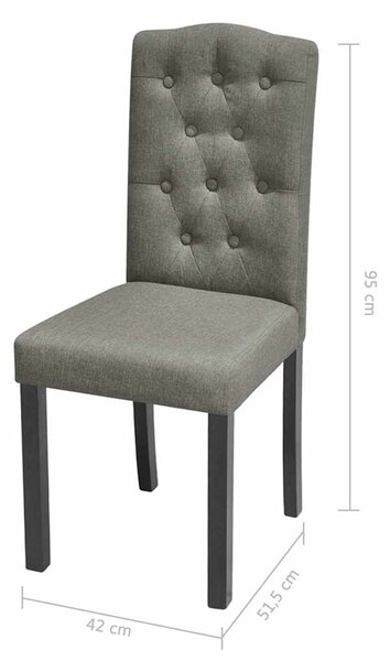 Jídelní židle 4 ks šedé textil 242224