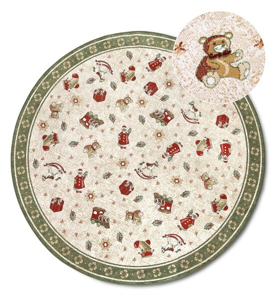 Zelený kulatý koberec s vánočním motivem s příměsí bavlny ø 160 cm Toy's Delight Green Christmas – Villeroy&Boch