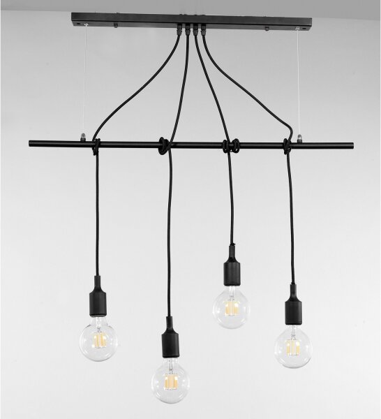 ONLI - Lustr na lanku WIRE 4xE27/15W/230V černá