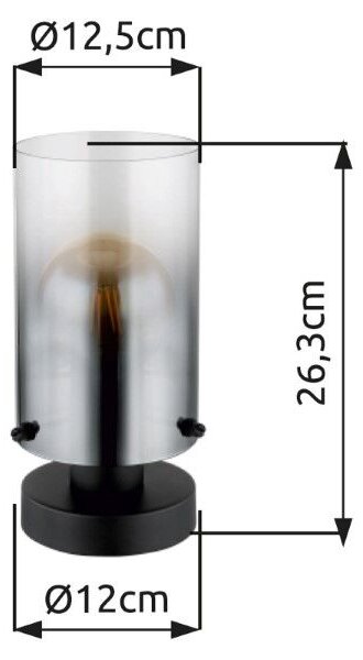GLOBO 15907T FLORENTINA stolní lampička V263mm 1xE27 černá, kouřová