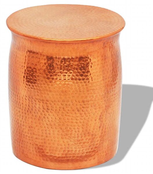 Tepaná hliníková stolička / odkládací stolek barva mědi/mosazi 242325