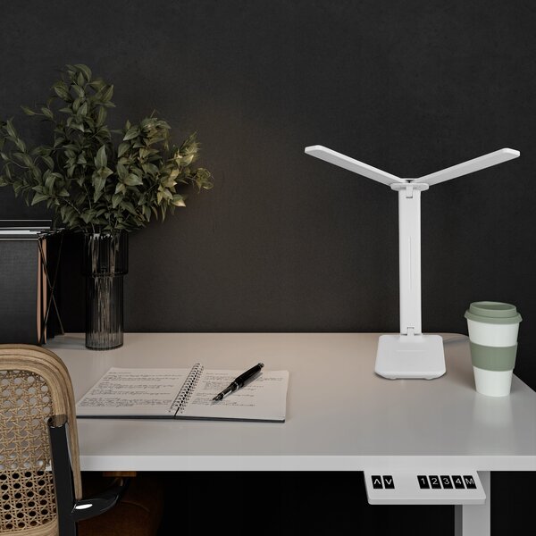 LED stolní lampa, s dotykovým ovládáním, nastavitelná, dvojitá, 10 W, 4000 K