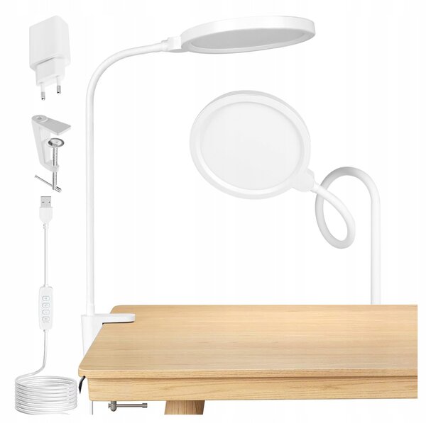 LED stolní lampa 10 W, nastavitelná, 3 režimy barvy světla, 350 lm