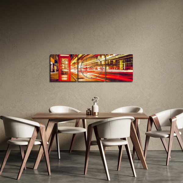 Obraz červené londýnské telefonní budky (s hodinami) (90x30 cm)