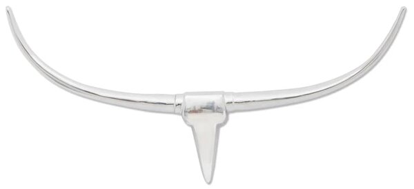 Nástěnná hliníková býčí hlava, dekorace, stříbrná barva 96 cm 242337