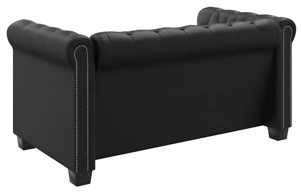 Chesterfield 2místná sedačka umělá kůže černá 242369