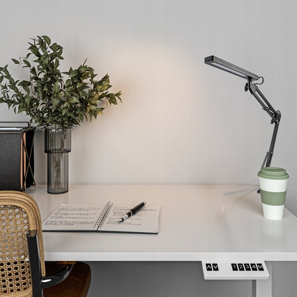 LED stolní lampa, nastavitelná, s klipsem, 5 W, neutrální bílá