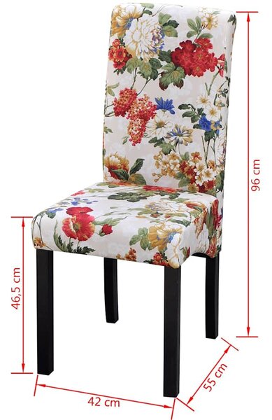 Jídelní židle 4 ks vícebarevné textil 242399