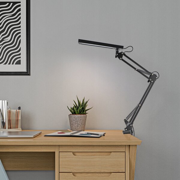 LED stolní lampa, nastavitelná, s klipsem, 5 W, neutrální bílá