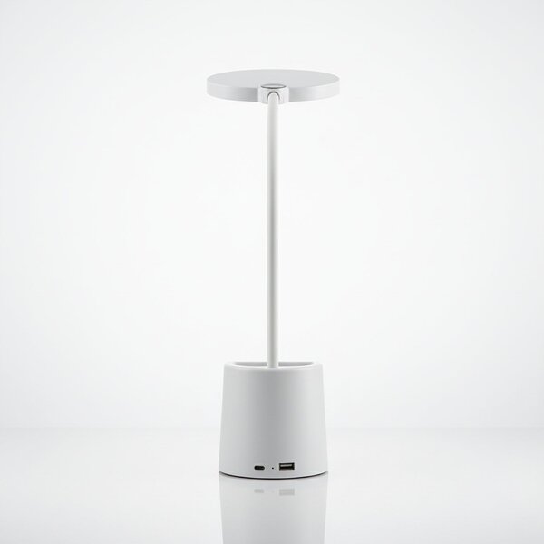 LED stolní lampa, s bezdrátovým nabíjením, s dotykovým ovládáním, nastavitelná, 3 režimy barvy světla, s organizérem
