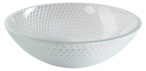 Sapho Sapho, PUKETA skleněné gravírované umyvadlo, průměr 42 cm, čirá, TY165