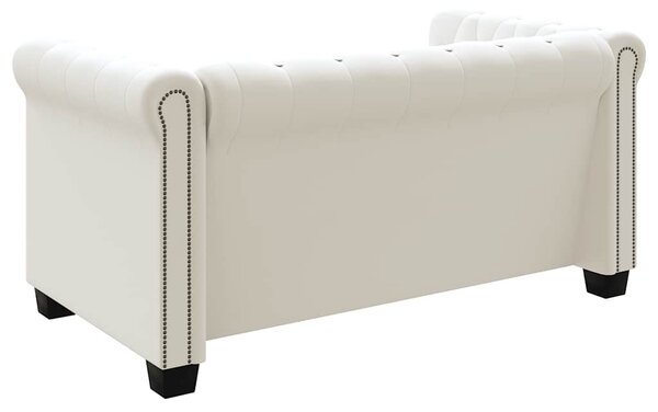Chesterfield 2místná sedačka umělá kůže bílá 242371