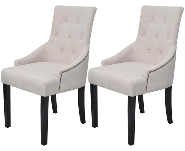 Jídelní židle 2 ks krémově šedé textil 242402