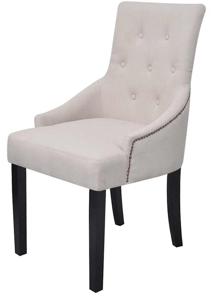 Jídelní židle 2 ks krémově šedé textil 242402