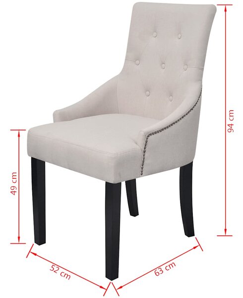 Jídelní židle 2 ks krémově šedé textil 242402