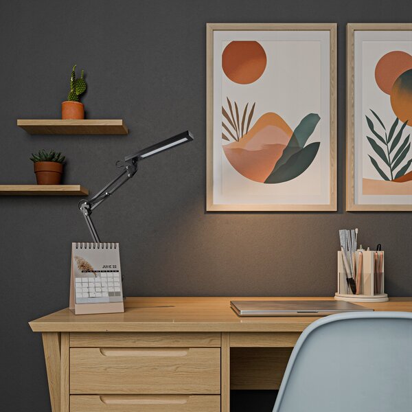 LED stolní lampa, nastavitelná, s klipsem, 5 W, neutrální bílá