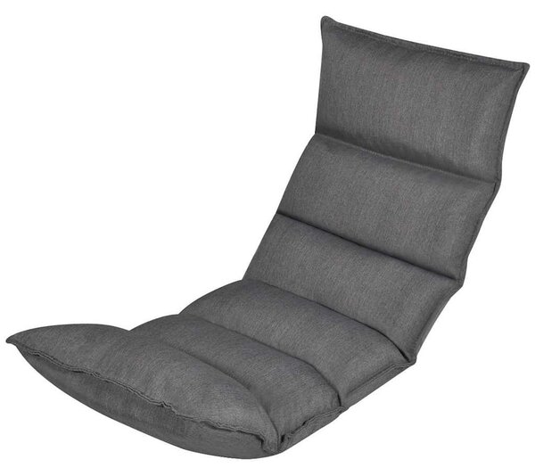 Skládací lenoška na podlahu šedá textil 242397