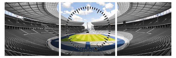 Obraz - fotbalový stadion (s hodinami) (90x30 cm)