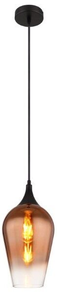 GLOBO 15552H1 LAVUS závěsné svítidlo D180mm 1xE27 černá, průhledná měděná