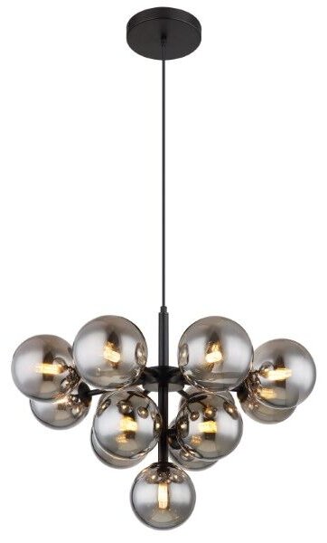 GLOBO 56143-13 GRAPPY závěsné svítidlo D560mm 13xG9 černá matná, kouřová