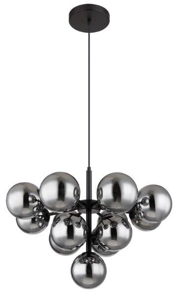 GLOBO 56143-13 GRAPPY závěsné svítidlo D560mm 13xG9 černá matná, kouřová