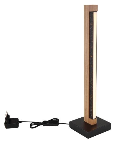 GLOBO 67849T STARLA stolní lampa LED V480mm 8W/160lm 3000K černá matná, dřevo, bílá