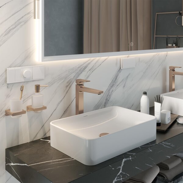 Hansgrohe Xuniva Q umyvadlo 55x40 cm obdélníkový na pult bílá lesk 60168450