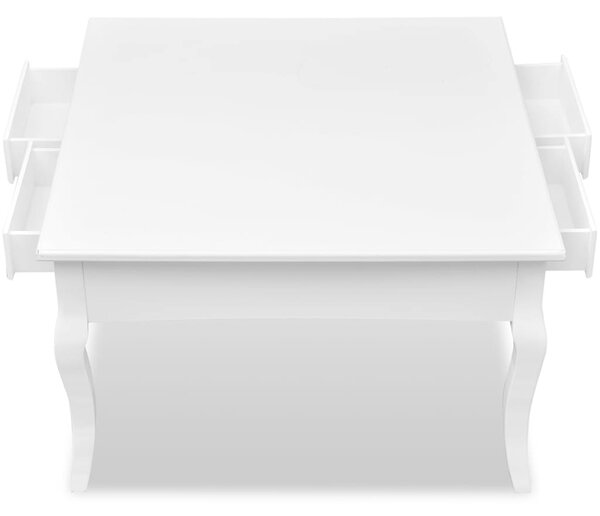Konferenční stolek se 4 zásuvkami bílý 242436